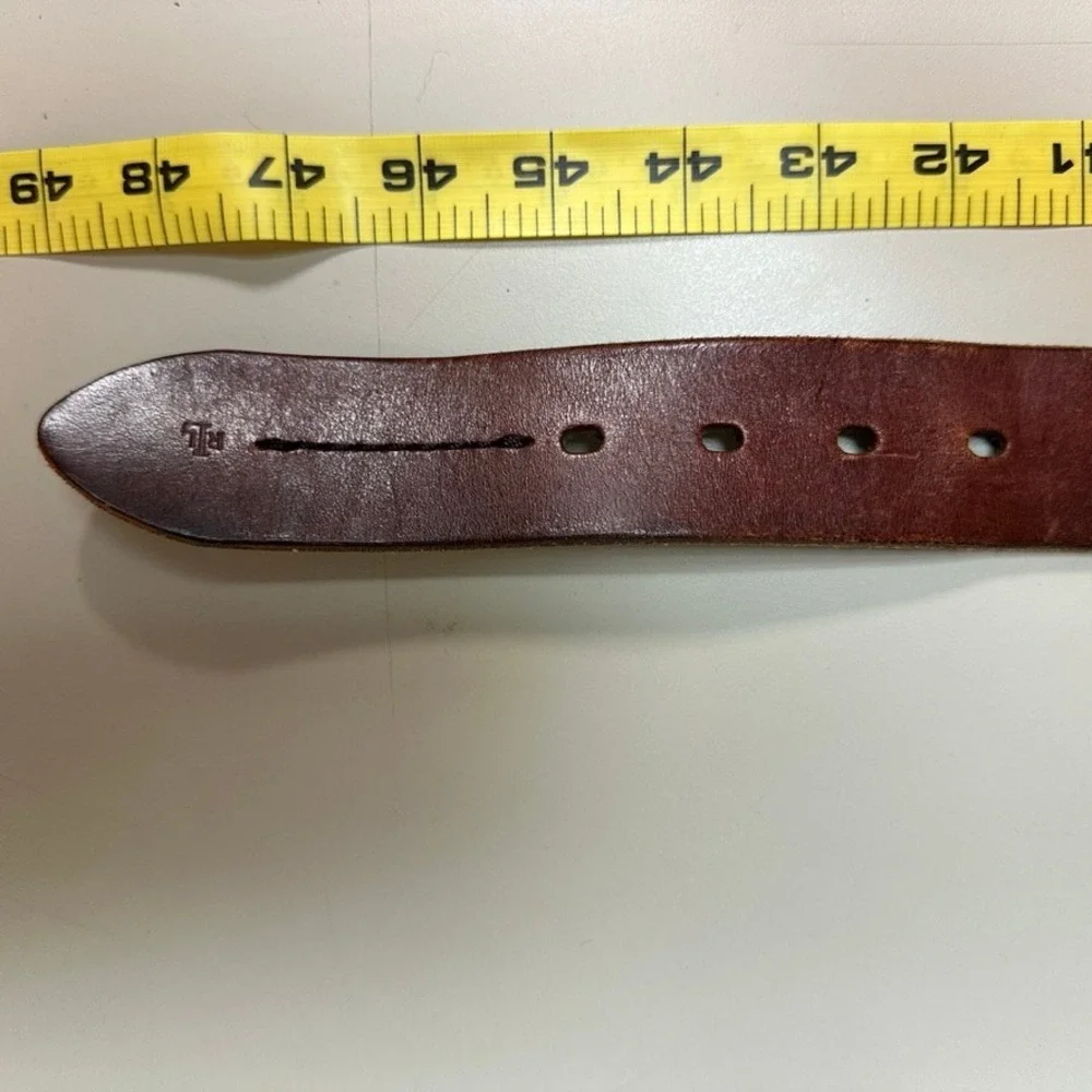 Lauren Ralph Lauren Burgundy Brown Leather Belt Gold Buckle LRL 412076331-213